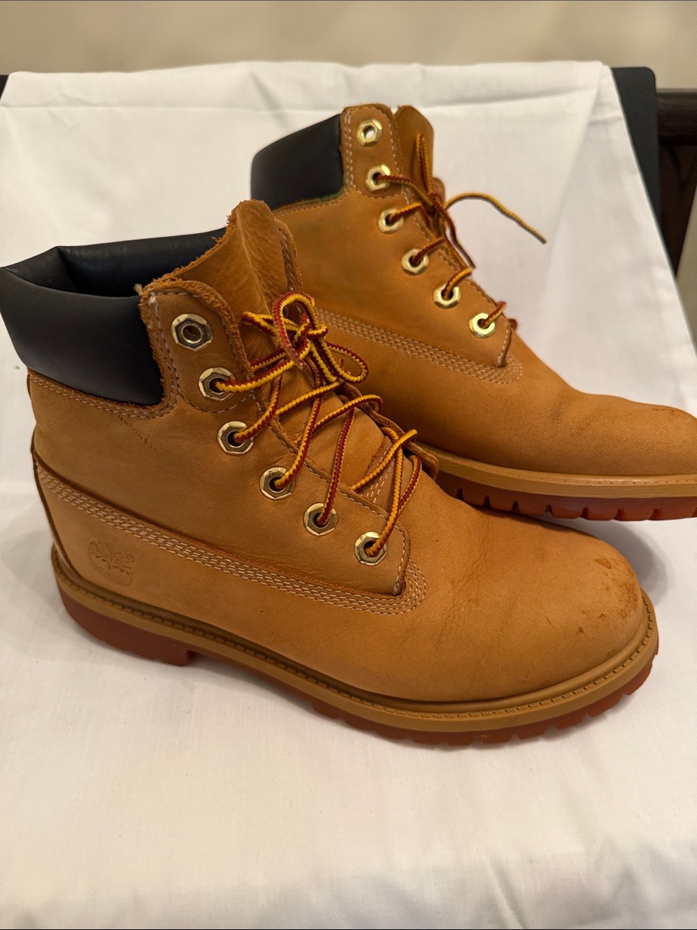 Timberland Wheat and Black Padded-Collar Work Boots